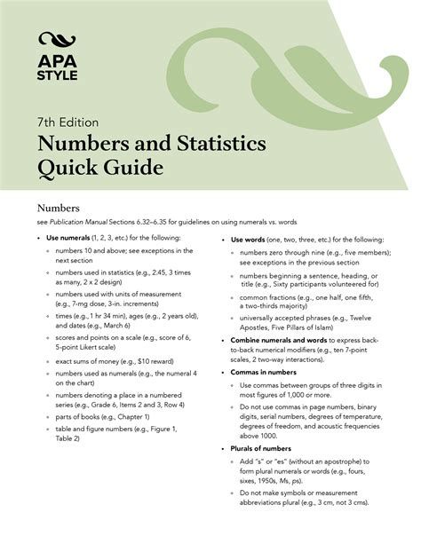 7th Edition Numbers and Statistics Guide .